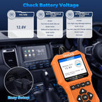 OBD2 Scanner Diagnostic Tool, Check Engine Light Car Code Reader with Reset, Battery Tester, Live Data, Freeze Frame, I/M