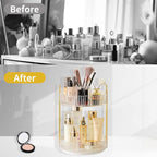 Asayuee 360 Rotating Makeup Organizer,2 Tier Large Capacity Make Up Organizers and Storage,Skincare Perfume Vanity Organizers