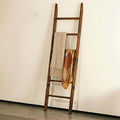 Blanket Ladder for Living Room 6-Tier, Wooden Decorative Quilt Holder for Bed Room, Wall-Leaning Towel Rack for Bathroom, Dec