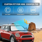 for Mini Cooper F55 2015-2024 2025 Windshield Sun Shade - 4 Layers Car Sunshades for Front Windows Shade Cover Custom Fit F55 Sun Visor 250T Retractable Shade Blocks UV Rays Car Accessories