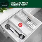 Bamboo Drawer Dividers Organizers, Adjustable Drawer Separator Splitters, 17–22 Inches Expandable Drawer Divider Organizer fo