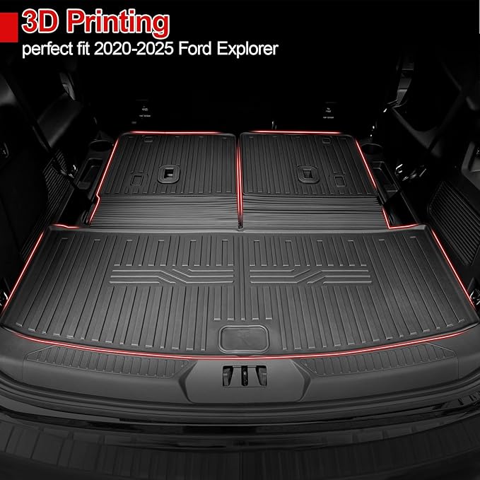 Cargo Mat for 2020-2025 2026 Ford Explorer Accessories All Weather Trunk Liner Replacement for 2025 Ford Explorer ST Accessories 2025 2024 2023 2022 2021 Stereo