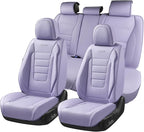 Coverado Car Seat Covers Full Set, Nappa Leather Seat Covers for Cars, Car Seat Protector Car Seat Cushion, Front and Back Se