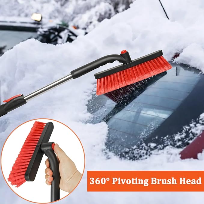 Snow Brush with Ice Scraper for Car Windshield Extendable 35 inch Vertical Car Snow Remover Windshield Snow Scrapers Removal Shovel for Car SUV Truck Windows