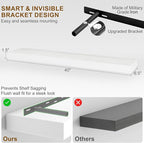 Fun Memories Floating Shelves for Wall, 40Inch Floating Shelves Set of 2, Hanging Shelf with Invisible Brackets, Wood Shelves