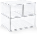Prsildan Acrylic Drawer Makeup Organizer with 3 Drawers, Clear Stackable Storage for Baby Bottles, Craft, Jewelry & Hair Acce