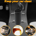 Car Trash Can Bin with Lid, Leakproof Garbage Can for Vehicle, Mini Trash Bin with 90 Attached Trash Bags, Easy to Clean Cup Holder Trash Can for Car, Home, Office