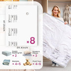 TAILI 8 Pack Vacuum Storage Bags, XXL Jumbo (47x39 Inch), Vacuum Sealed Bags for Comforter and Blankets, Bedding, Clothing, G