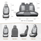 Coverado Car Seat Covers with Lumbar Support, Front Covers for Cars, Universal Automotive Seat Cover, Waterproof, Leather Car
