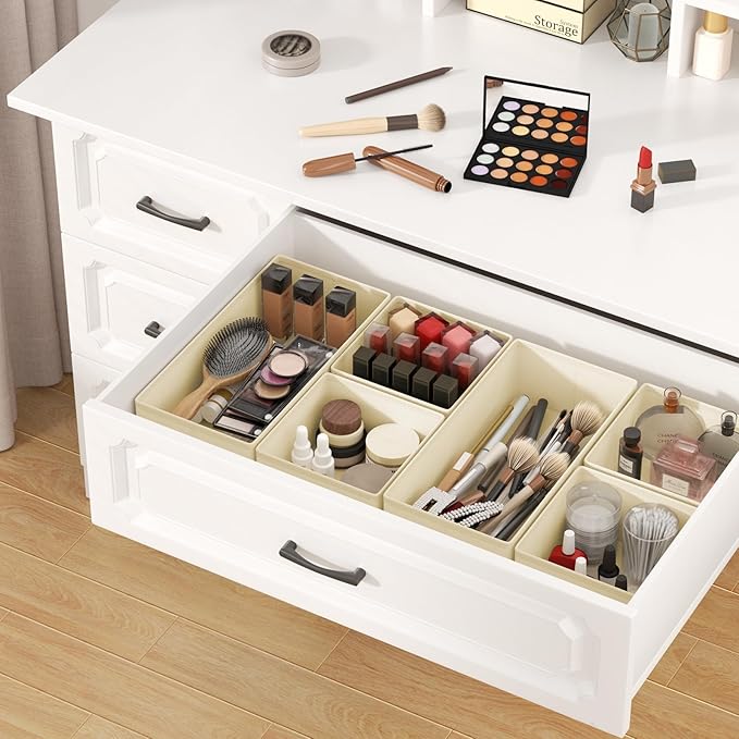 DIMJ Drawer Organizer Clothes, 8 Pack Dresser Organizer, Foldable Closet Organizers and Storage, Fabric Dresser Bins, Drawer 