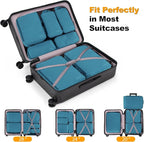 8 Set Compression Packing Cubes for Travel, Waterproof Luggage Organizers, Suitcase Organizer Set for Carry-On & Checked Bagg