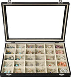Stratalife Earring Organizer Jewelry Holder Organizer Drawer Earring Storage Jewelry Tray with Clear Lid Ring Box for Women G