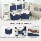 Temary Cube Storage Bins 4Pack Foldable Cube Baskets for Clothes Shelf Storage Basket with Handles, Storage Box Fabric Storag