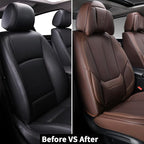Coverado Universal Seat Covers Front, 2-Pack Universal Seat Covers for Cars, Waterproof Nappa Leather Car Seat Covers with He