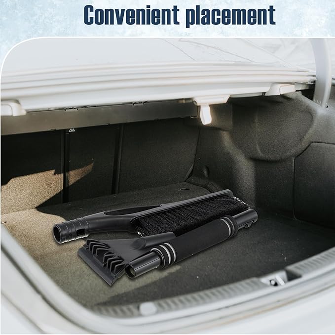 Baderke Snow Brush and Ice Scrapers for Car Windshield Detachable Window Snow Scrapers and Brush with Ergonomic Foam Grip Ice Removal Tool for Cars, Trucks, Suvs(Black)