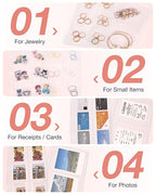 BAGSMART Jewelry Travel Organizer Case for Home Jewelry Organizer Storage Ring Binder Clear Bags Zipper Rolls Pouch for Neckl