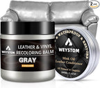 8.5 OZ Leather Recoloring Balm with 100ML Leather Conditioner - Gray Leather Repair Kit for Furniture, Leather Dye, Recolor, 