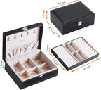 Voova Jewelry Box Organizer for Women Girls, 2 Layer Large Men Jewelry Storage Case, PU Leather Display Jewellery Holder with