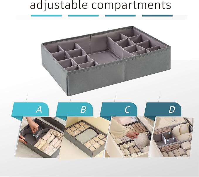 Drawer Organizer Clothes, Adjustable Dividers and Can Change the Size of the Dividers According , Can be Used in the Bedroom,