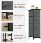 Somdot Narrow Dresser with 4 Drawers, Slim Storage Organizer Chest of Drawers with Removable Fabric Drawers for Small Spaces 