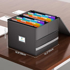 Fireproof File Box with Hanging File Folders,Accordion Pockets,Hanging File Organizer for Letter Size(Folders+Box-13.8"*12.2'
