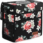 Car Trash Can Leak Proof Car Trash Bag Waterproof Car Garbage Can with Lid Collapsible and Portable with Storage Pocket, Large/Flower, 3 Gallons