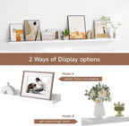 Floating Picture Ledge Shelves for Wall Set of 2, 55 Inches Picture Shelf with Ledge, Nursery Book Shelf for Toys Storage Kid