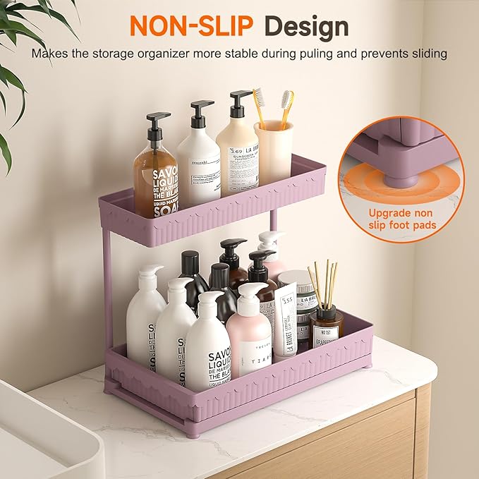 Sevenblue 3 Pack Multi-Purpose Under Sink Organizers and Storage, 2026 L-Shaped Pull Out Cabinet Organizer for Bathroom & Kit