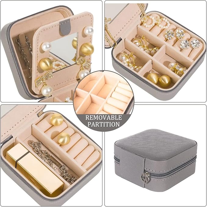 KElofoN 5 packTravel jewelry case Travel jewelry box Travel Jewelry Organizer Small Jewelry Organizer Box for Girls Women wit