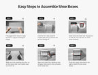 Kuject X-Large Shoe Storage Boxes Organizers Clear Plastic Stackable 12 Pack, Shoe Rack & Holder Substitute, Sneaker Containe