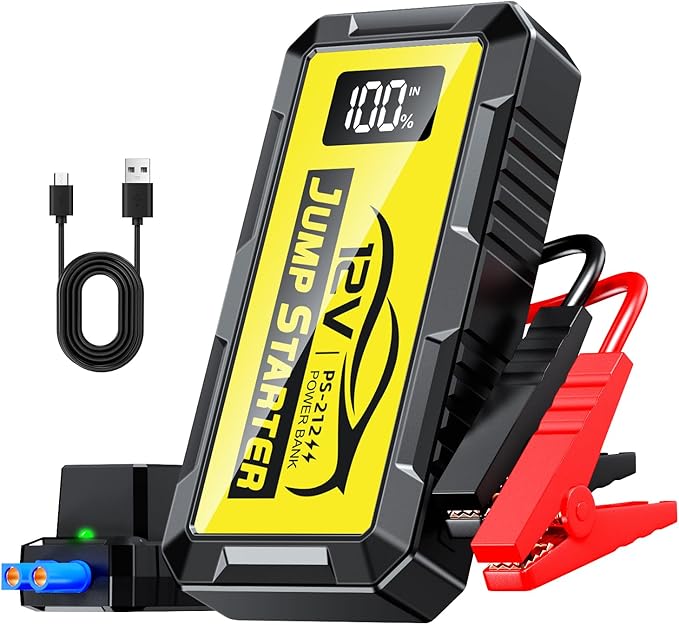 8000A Car Jump Starter, 12V Jump Starter Battery Pack (All Gas,up to 10.0L Diesel Engine) Jumper Cables Portable Lithium