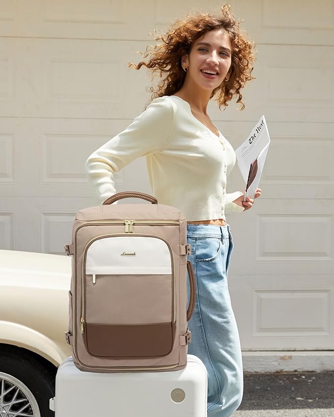 LOVEVOOK 40L Travel Backpack for Women, TSA Approved Carry On Backpack with 3 Packing Cubes, Personal Item Bag Fits 17" Lapto