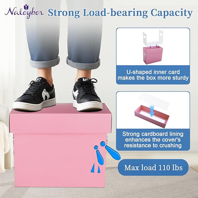 File Organizer Box with Lid & Handle, Heavy Duty Hanging File Folder Storage Boxes for Letter Size, Portable Filing Organizer