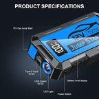 8000A Car Jump Starter, 12V Jump Starter Battery Pack (All Gas,up to 10.0L Diesel Engine) Jumper Cables Portable Lithium