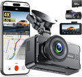 JOMISE 4K Dash Cam Front and Rear with 5Ghz WiFi GPS, Dual Dashcam with 64GB Card, 3" Screen, Night Vision, 24H Parking Mode 