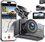 JOMISE 4K Dash Cam Front and Rear with 5Ghz WiFi GPS, Dual Dashcam with 64GB Card, 3" Screen, Night Vision, 24H Parking Mode 