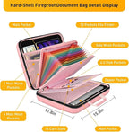 Fireproof Document Organizer Bag, 5200℉ File Organizer Safe Box, Hard Shell Document Bag with 13 Pocket Accordion File Folder
