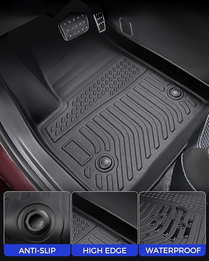 All Weather Floor Mats Cargo Liner for Chevrolet Chevy Blazer 2025 2024-2019 (Gas Only) Waterproof Nonslip Rubber for Base/L/LS/LT/Premier/RS Accessories 2023 2022 2021 2020 Car Rug Cover Protector