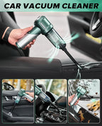 Saker Foldable Handheld Car Vacuum Cleaner Portable Cordless, 17000PA High Power Mini Vacuum Cleaner and Air Duster with Brus
