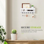 Nekon Key Holder Wall Mount, 12.8" W x 5.6" H x 3.7" D Wall Mounted Key and Mail Organizer with 6 Key Hooks, Key Racks for Ho
