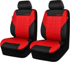 CAR PASS Car Seat Covers Two Front Only for Car, 3D Tyre Print Automotive Interior Covers, Airbag Compatible, Quick Setup Uni
