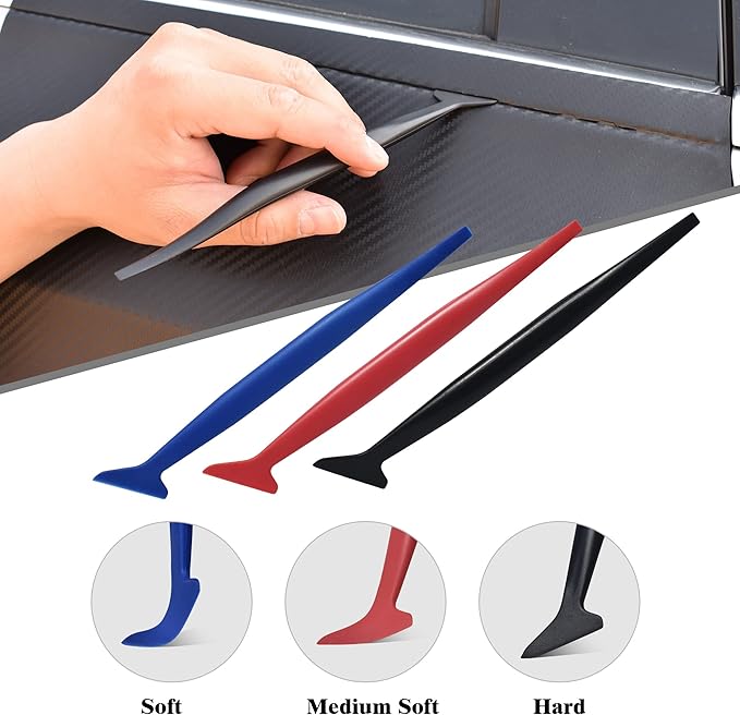 Zanch Car Wrapping Flexible Micro Squeegee/Curves Slot Tint Tool,Complete Tools for Automotive Vinyl Wrap Film Installation -