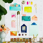 12Pcs Pegboard, Pegboard Wall Organizer, Peg Boards for Walls Craft Room, Pegboard Kits fit Garage Kitchen Workshop, Small Pe