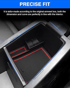 Autorder Center Console Organizer for 2023-2026 Kia NIRO Accessories Armrest Storage Box Secondary Insert Tray with 2 Color Mats