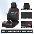 FLORICH Seat Covers Full Set, Leather Seat Covers for Cars, Waterproof Car Seat Protector Breathable, Front and Rear Seat Cov