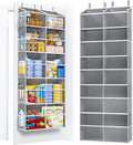 PureSpace 5-Tier Over The Door Organizer with 10 Side Mesh Pockets & Clear Windows, 80 lbs Weight Capacity Hanging Storage fo