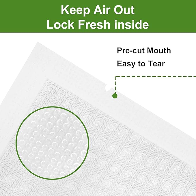 Moretoes 300pcs Vacuum Sealer Bags, 150pcs Quart 8" x 12" and 150pcs Pint 6" x 10", BPA Free, Pre-cut Commercial Grade Vac Ba