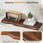 Floating Shelves for Wall Rustic Farmhouse 24 Inch Floating Shelf Wooden Shelves for Wall Mounted Live Edge Pine Shelf with U