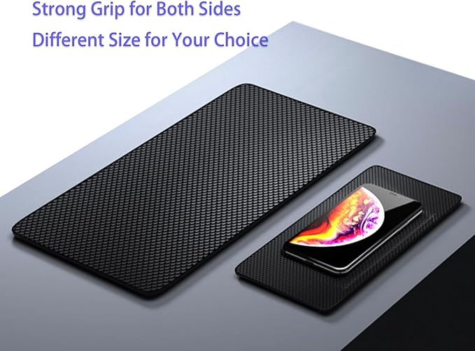 Car Dashboard Stick-On Placing Mat, Adhesive Silicone Pad for Car Interior, Cell Phone & Small Item Holder - Strong Viscosity