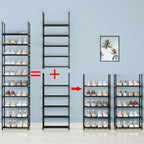 5-Tier Small Shoe Rack, Metal Stackable Kids Shoe Shelf Storage Zapateras Organizer,Narrow Shoe Rack Sturdy for Closet Hallwa